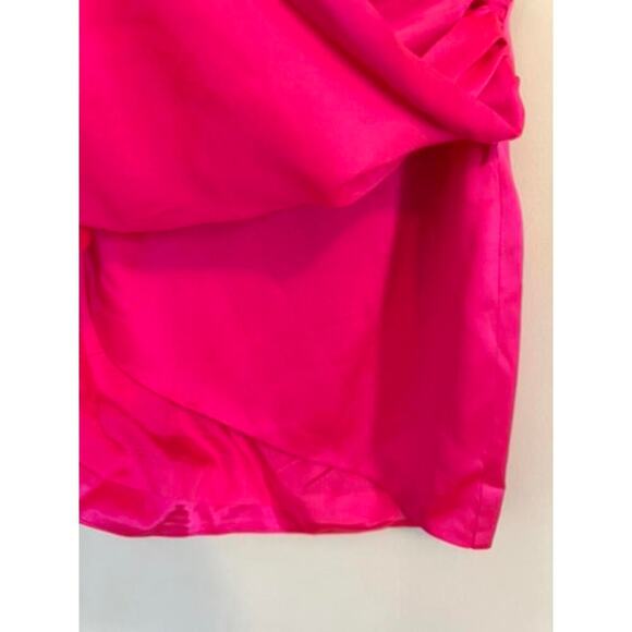The Sei Hot Pink Silk Satin Micro Mini Wrap Skirt Size 0 Perfect Condition - Picture 8 of 10